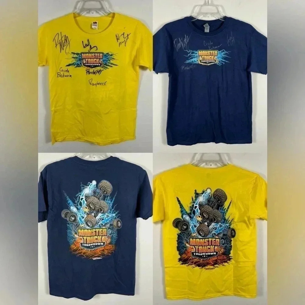 RARE Autographed Monster Truck Throwdown Shirt Lot - Sizes M & L - Signed💕